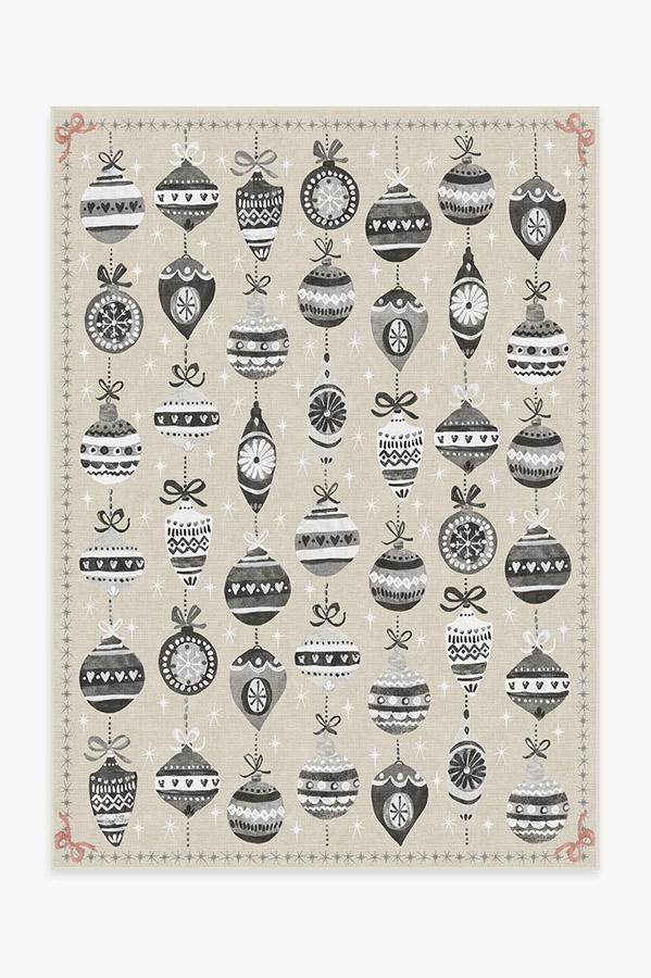 Festive Garland Warm Grey Rug 5'x7' | Stain-Resistant