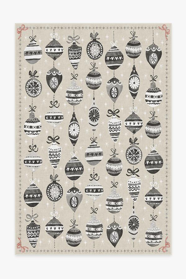 Festive Garland Warm Grey Rug 6'x9' | Stain-Resistant