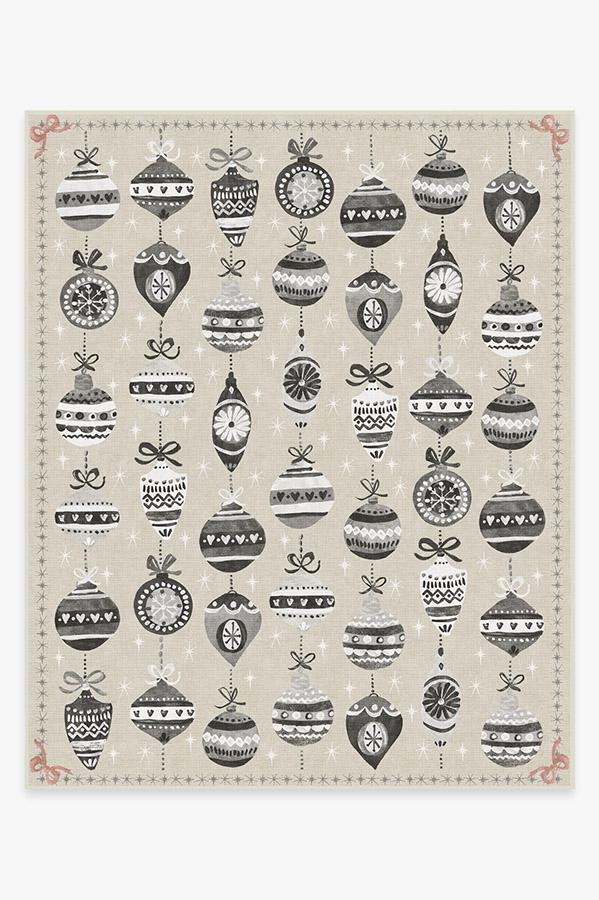 Festive Garland Warm Grey Rug 8'x10' | Stain-Resistant