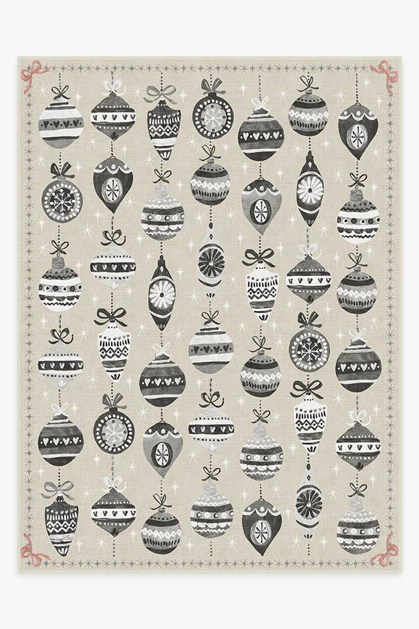 Festive Garland Warm Grey Rug 9'x12' | Stain-Resistant