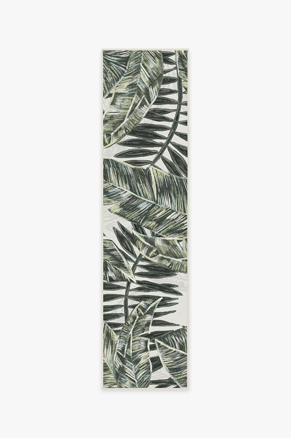 Outdoor Filifera Palm Green Rug 2.5'x10' | Stain-Resistant