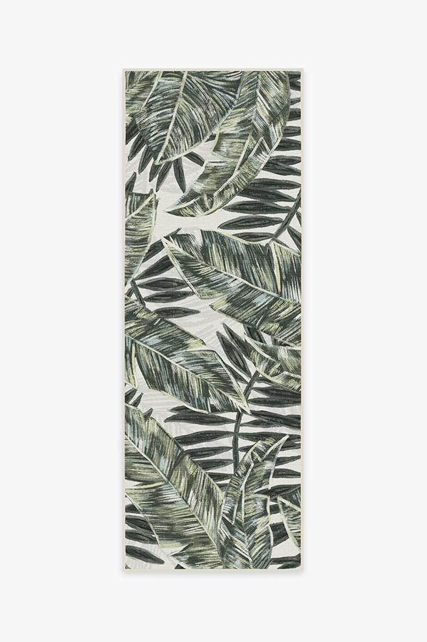 Outdoor Filifera Palm Green Rug 2.5'x7' | Stain-Resistant
