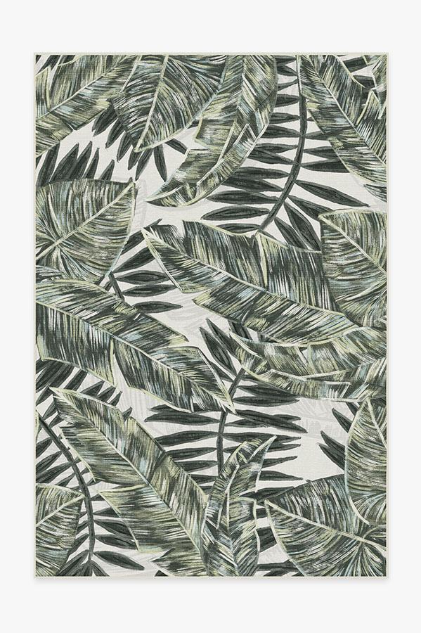 Outdoor Filifera Palm Green Rug 6'x9' | Stain-Resistant