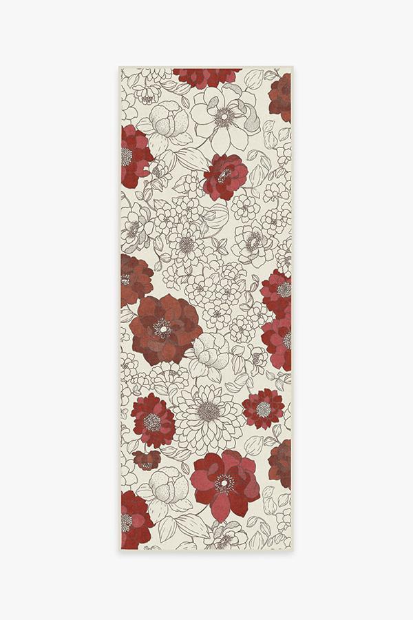 Floret Ruby Rug 2.5'x7' | Stain-Resistant