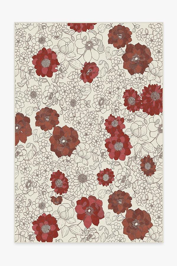 Floret Ruby Rug 6'x9' | Stain-Resistant