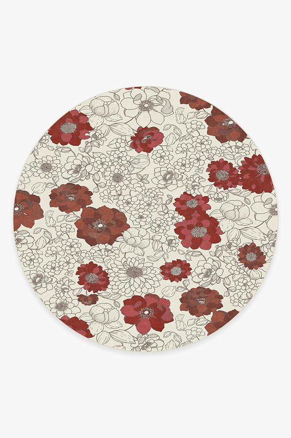 Floret Ruby Rug 8' Round | Stain-Resistant