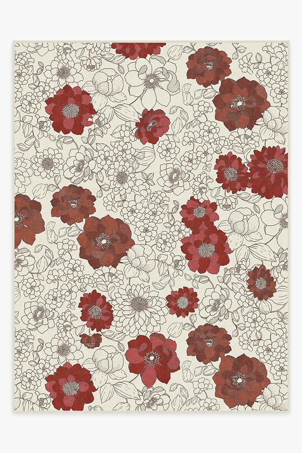 Floret Ruby Rug 9'x12' | Stain-Resistant