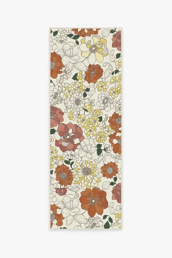 Floret Sunrise Rug 2.5'x7' | Stain-Resistant