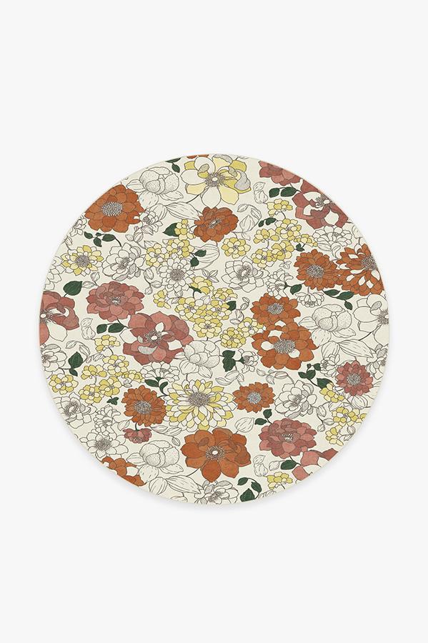 Floret Sunrise Rug 6' Round | Stain-Resistant