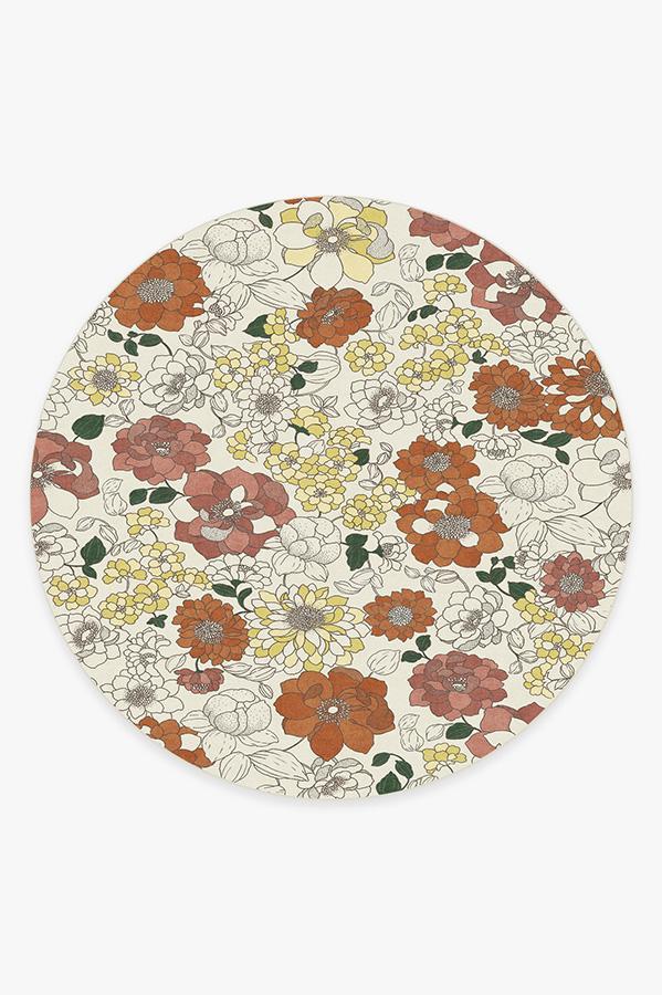Floret Sunrise Rug 8' Round | Stain-Resistant
