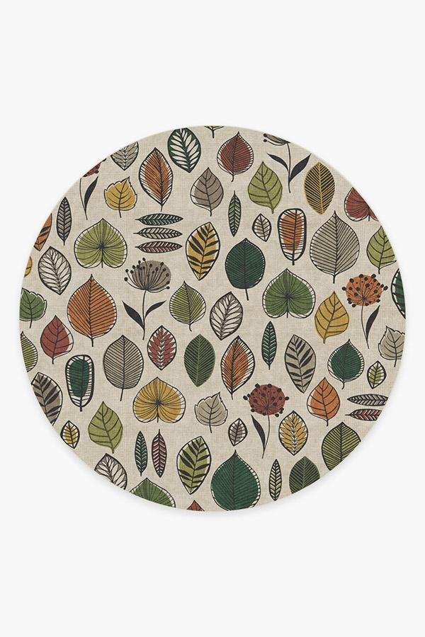 Folium Multicolor Rug 8' Round | Stain-Resistant