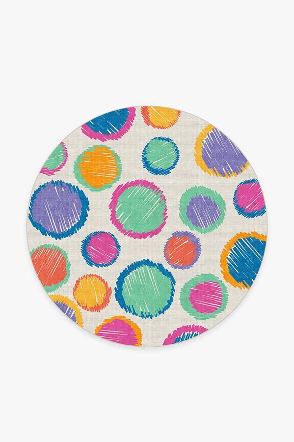 Freckles Multicolor Rug 6' Round | Stain-Resistant