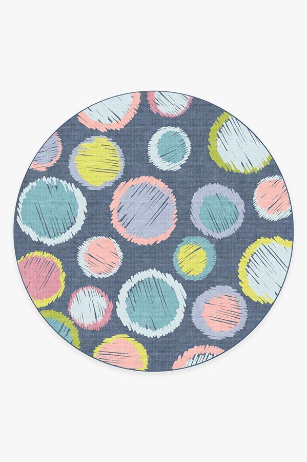 Freckles Teal Rug 8' Round | Stain-Resistant