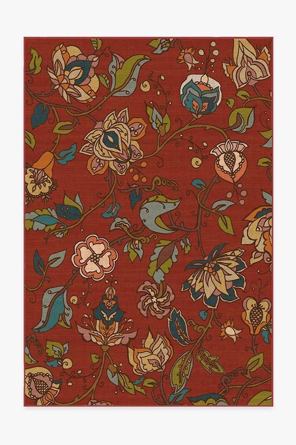 Frida Floral Red Rug 6'x9' | Stain-Resistant