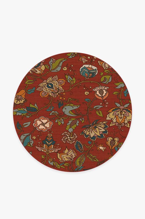 Frida Floral Red Rug 6' Round | Stain-Resistant