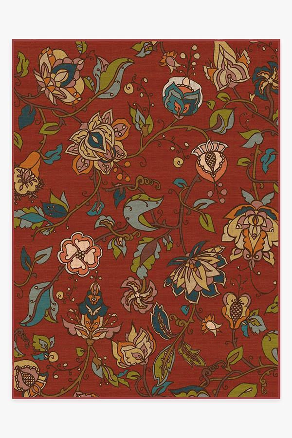 Frida Floral Red Rug 9'x12' | Stain-Resistant
