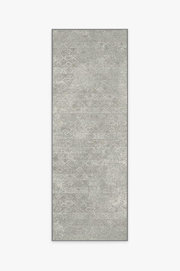 Gabbeh Grey Rug 2.5'x7' | Stain-Resistant