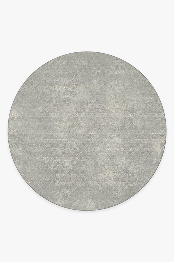 Gabbeh Grey Rug 8' Round | Stain-Resistant