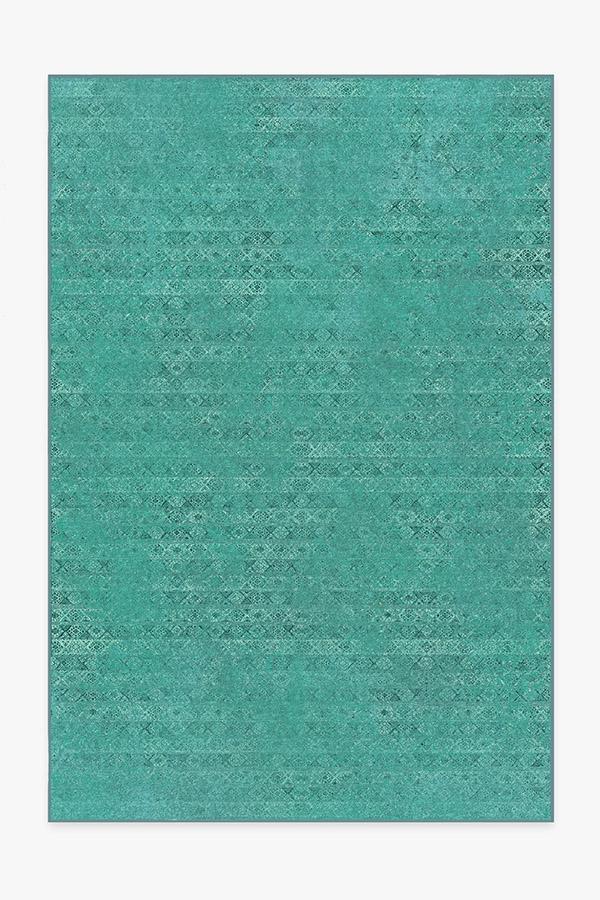 Gabbeh Teal Blue Rug 6'x9' | Stain-Resistant