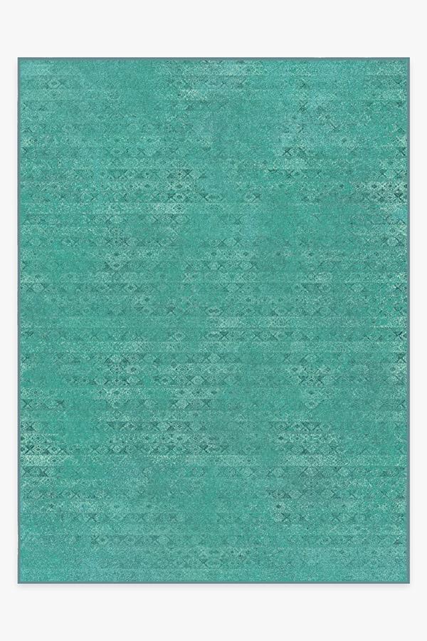 Gabbeh Teal Blue Rug 9'x12' | Stain-Resistant
