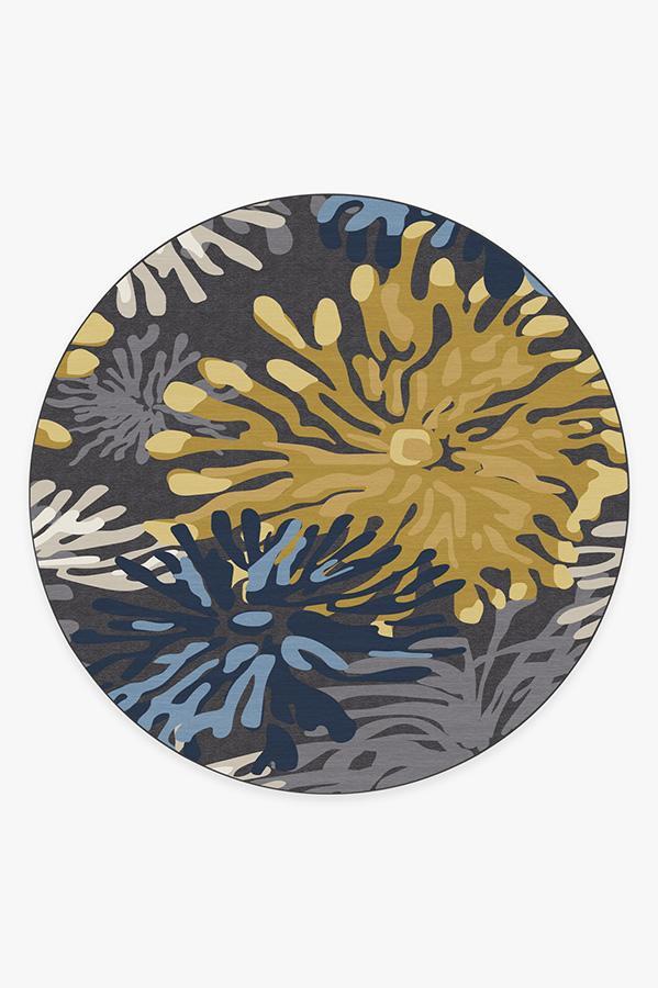Genevieve Floral Grey Rug 8' Round | Stain-Resistant