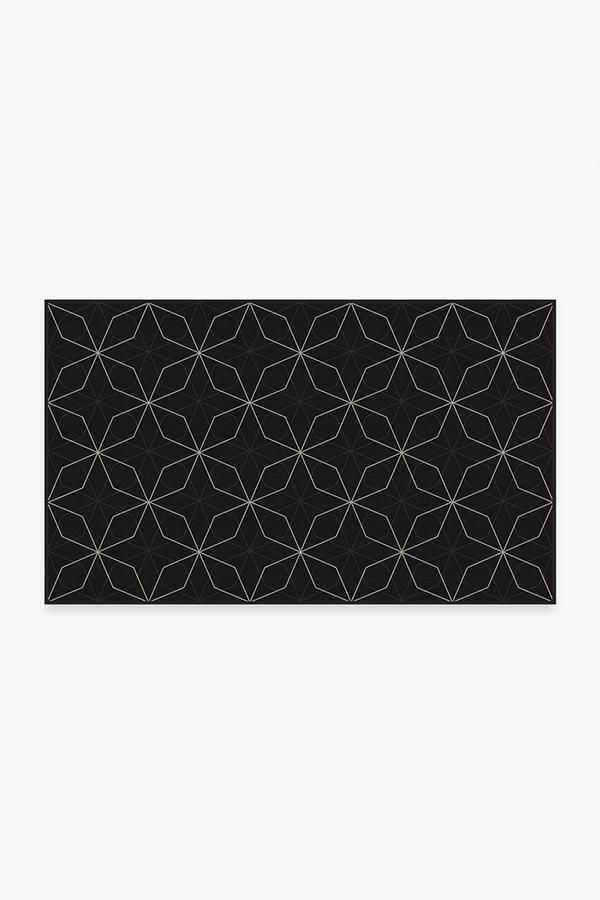 Geometrix Black Rug 3'x5' | Stain-Resistant