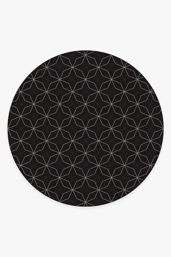 Geometrix Black Rug 8' Round | Stain-Resistant