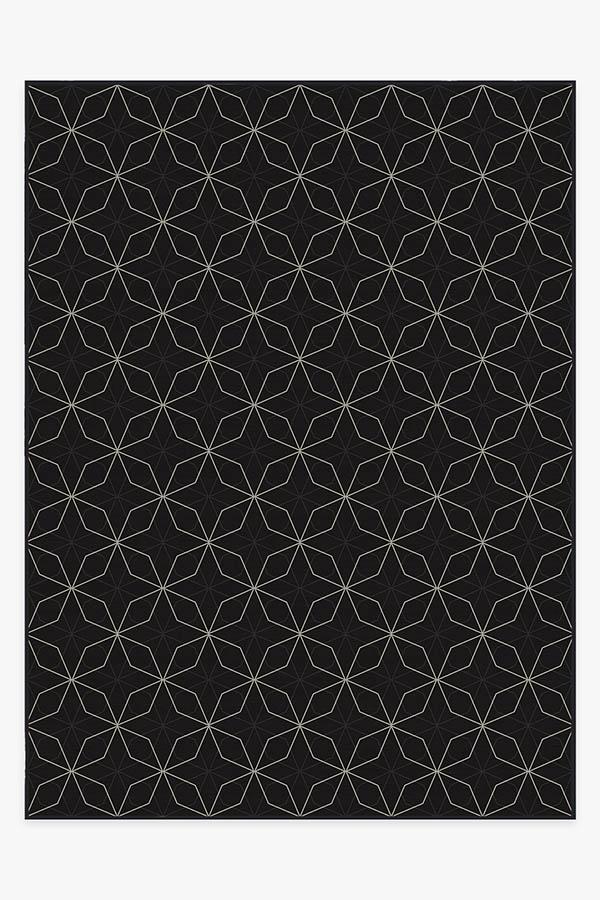 Geometrix Black Rug 9'x12' | Stain-Resistant