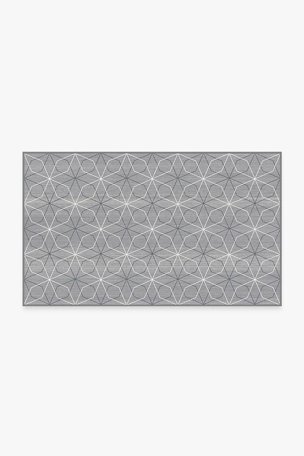 Geometrix Grey Rug 3'x5' | Stain-Resistant
