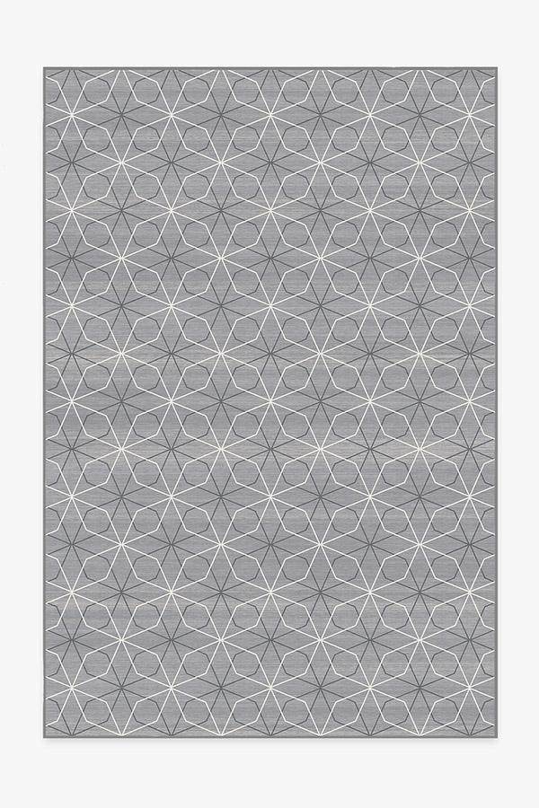 Geometrix Grey Rug 6'x9' | Stain-Resistant