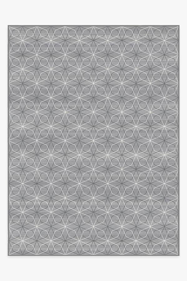 Geometrix Grey Rug 9'x12' | Stain-Resistant