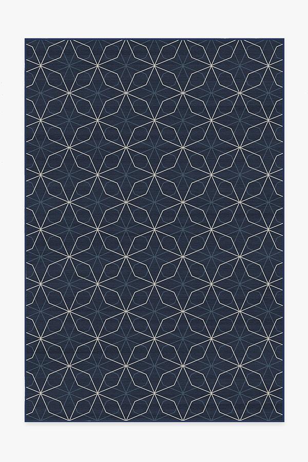 Geometrix Navy Rug 6'x9' | Stain-Resistant