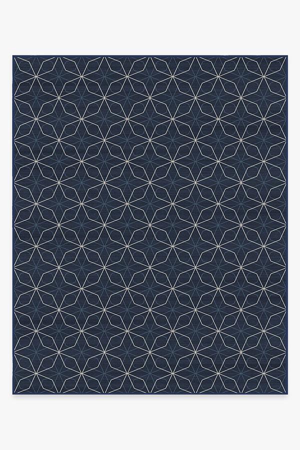 Geometrix Navy Rug 8'x10' | Stain-Resistant