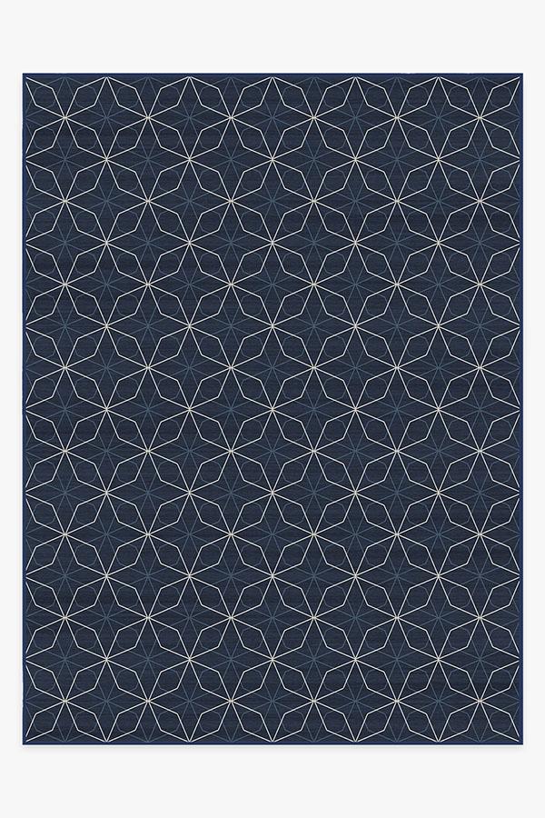 Geometrix Navy Rug 9'x12' | Stain-Resistant