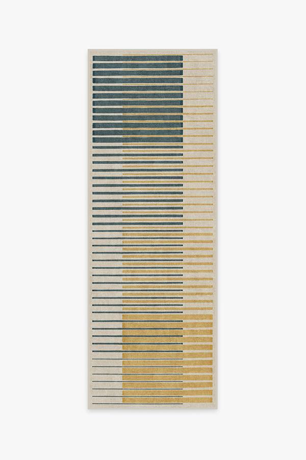 Gradasi Teal Quartz Rug 2.5'x10' | Stain-Resistant