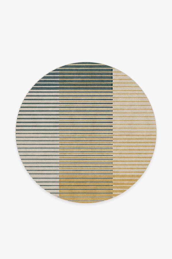 Gradasi Teal Quartz Rug 6' Round | Stain-Resistant