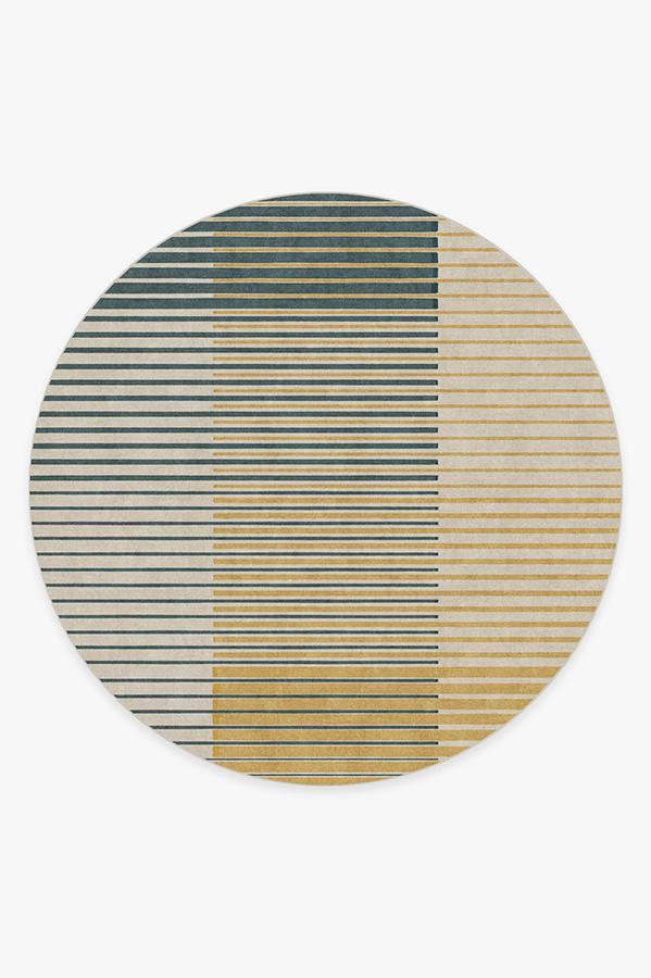 Gradasi Teal Quartz Rug 8' Round | Stain-Resistant