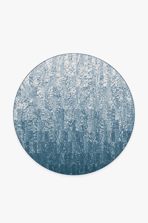 Granite Ombre Slate Blue Rug 6' Round | Stain-Resistant