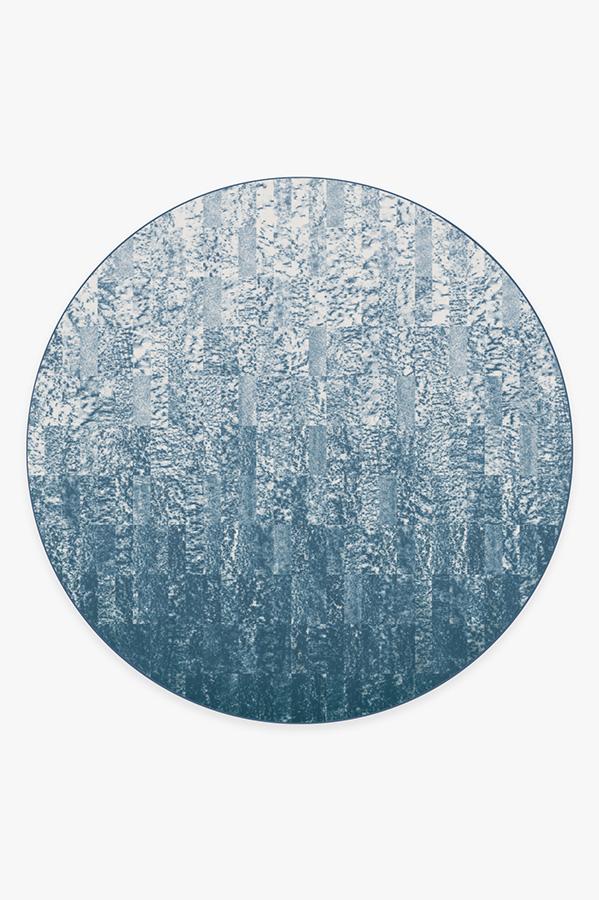 Granite Ombre Slate Blue Rug 8' Round | Stain-Resistant