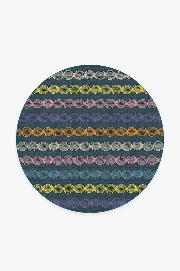 Gumdrops Teal Rug 6' Round | Stain-Resistant