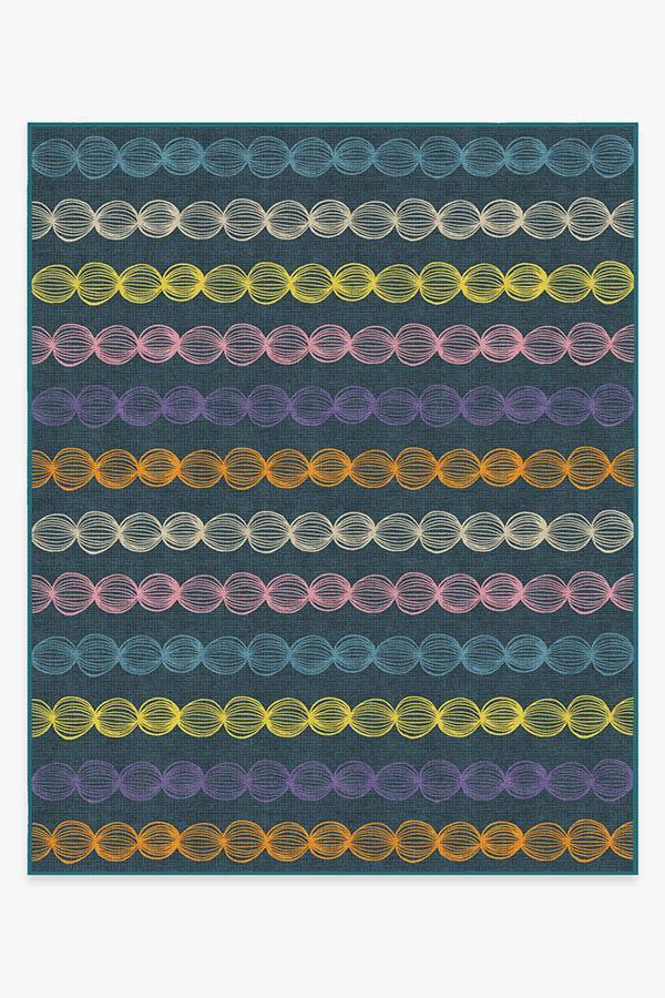 Gumdrops Teal Rug 8'x10' | Stain-Resistant