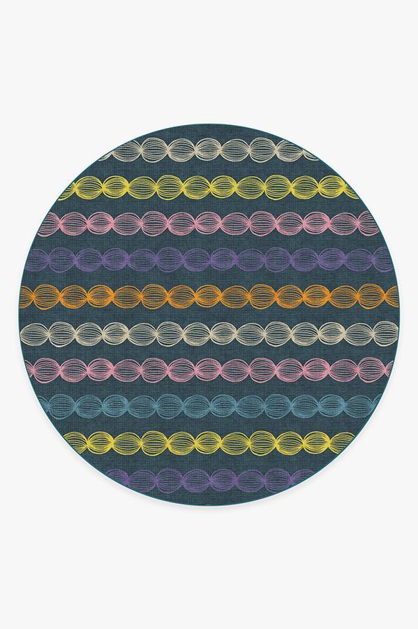 Gumdrops Teal Rug 8' Round | Stain-Resistant