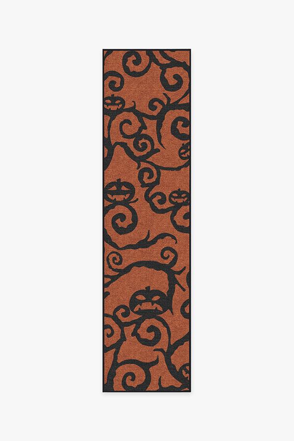 Halloween Night Rust Orange Rug 2.5'x10' | Stain-Resistant