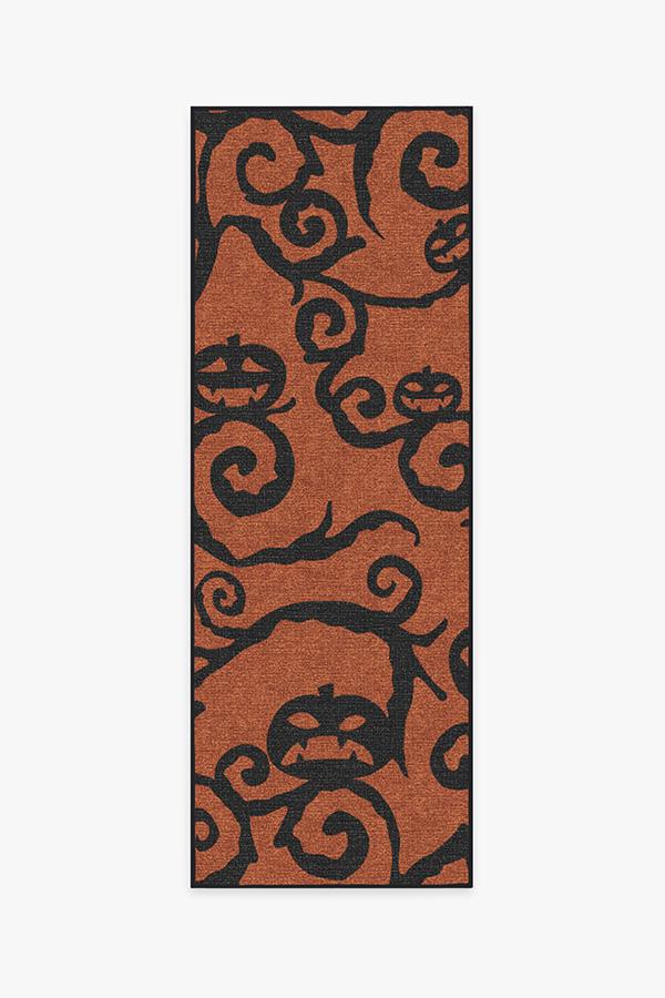Halloween Night Rust Orange Rug 2.5'x7' | Stain-Resistant