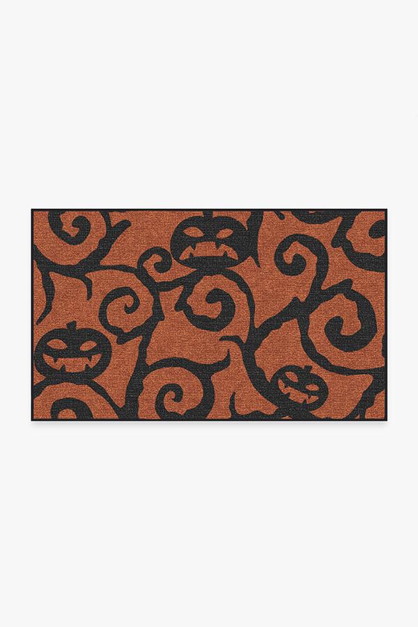 Halloween Night Rust Orange Rug 3'x5' | Stain-Resistant