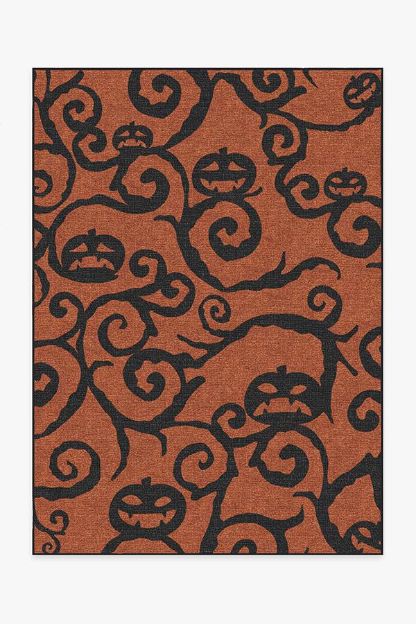 Halloween Night Rust Orange Rug 5'x7' | Stain-Resistant