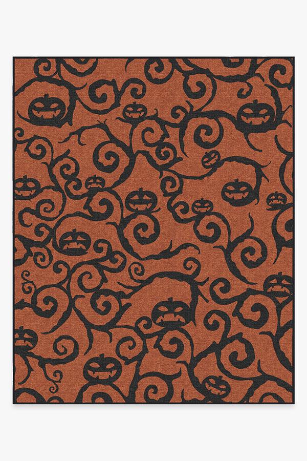 Halloween Night Rust Orange Rug 8'x10' | Stain-Resistant