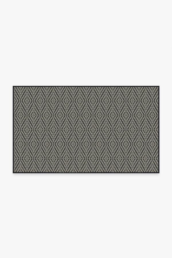 Outdoor Halo Diamond Black Rug 3'x5' | Stain-Resistant