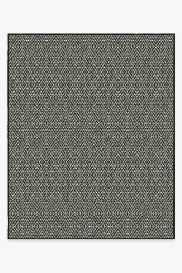Outdoor Halo Diamond Black Rug 8'x10' | Stain-Resistant