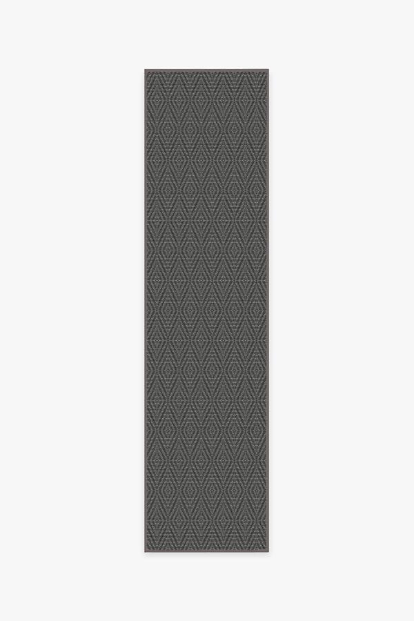 Outdoor Halo Diamond Grey Rug 2.5'x10' | Stain-Resistant